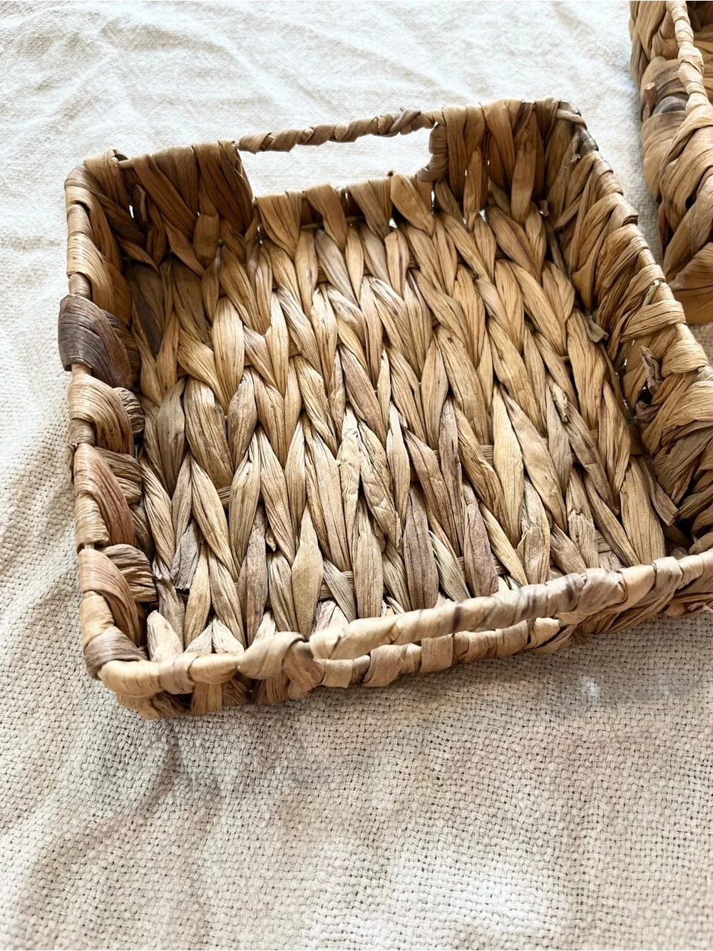 2 Square Woven Baskets